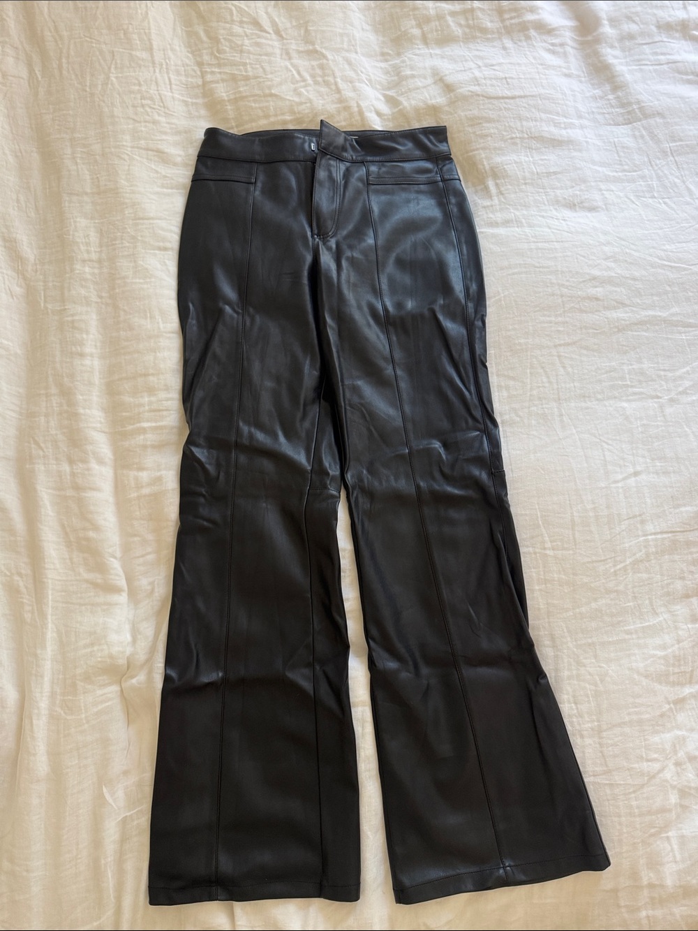We The Free Black Faux Leather Waistband Pants